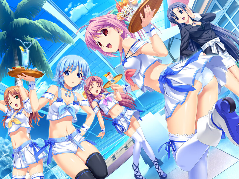 Anime girls in beachwear