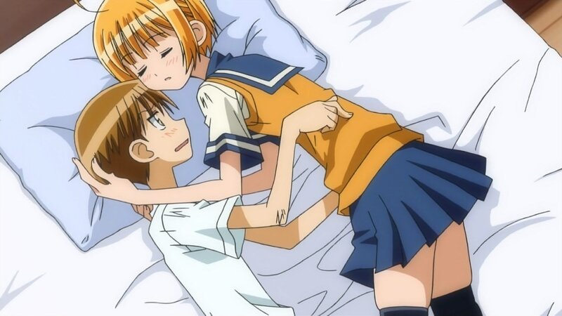 anime girls in bed