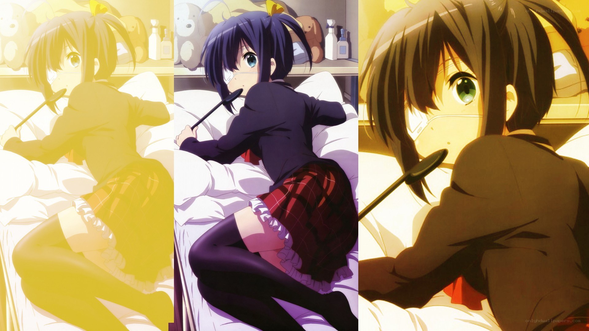 anime girls in bed