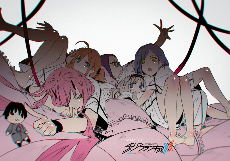 Anime Girls in Bed — Pink