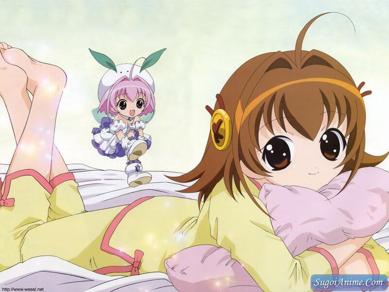 Anime girls in bed scene