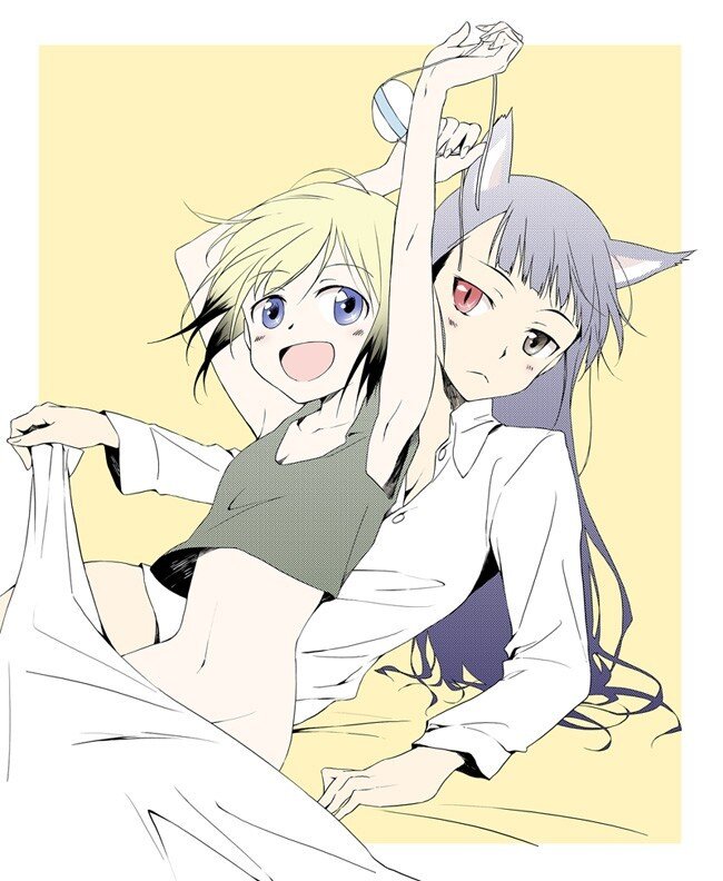 Anime girls in bed together