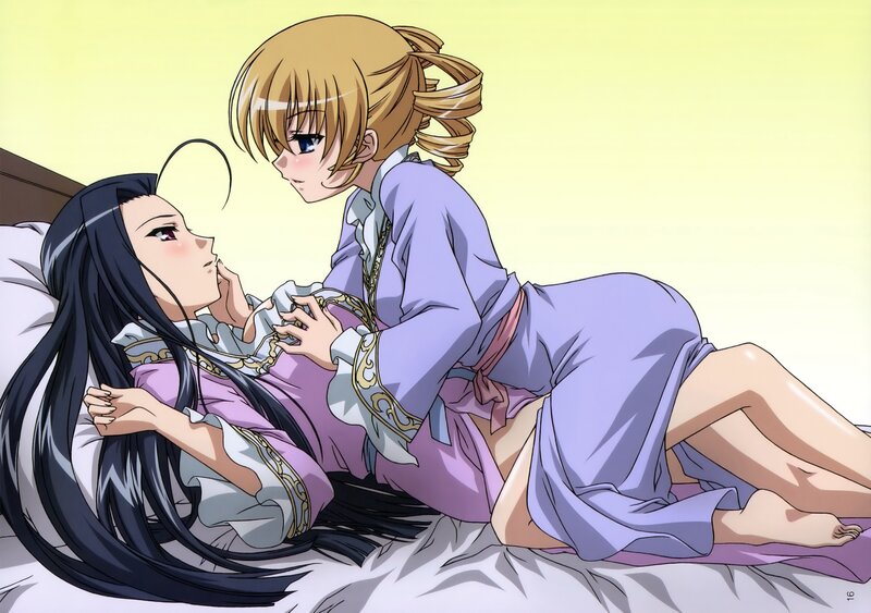Anime girls in bed together