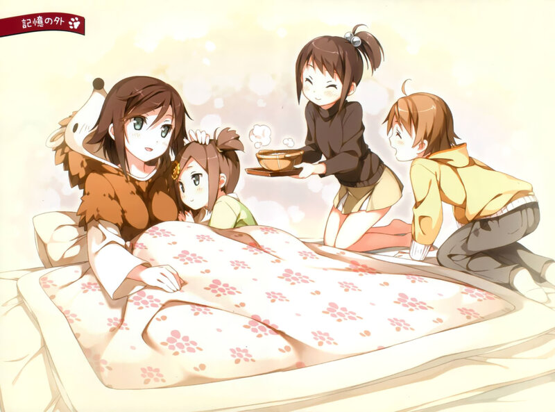 Anime Girls in Bed — White
