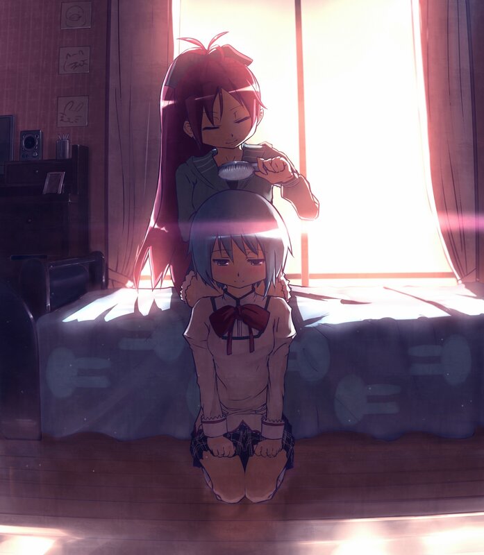 Anime girls in bedroom