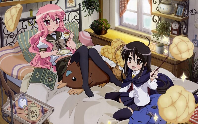 Anime girls in bedroom