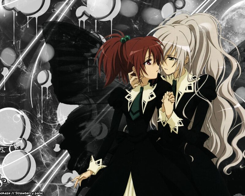 Anime girls in black dresses