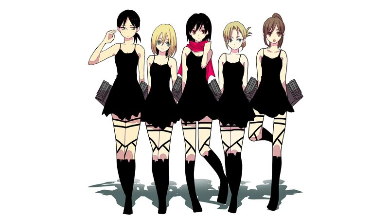 anime girls in black dresses
