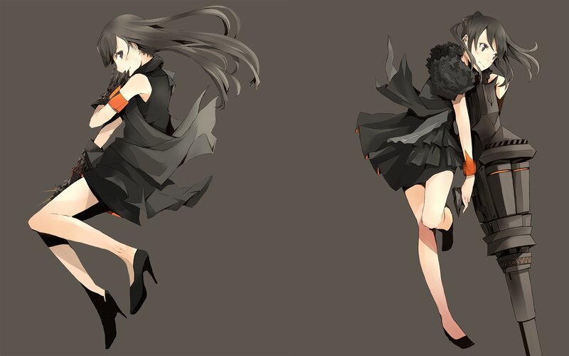 anime girls in black outfits