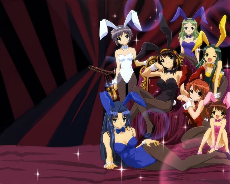 Anime Girls in Bunny Costumes — Purple