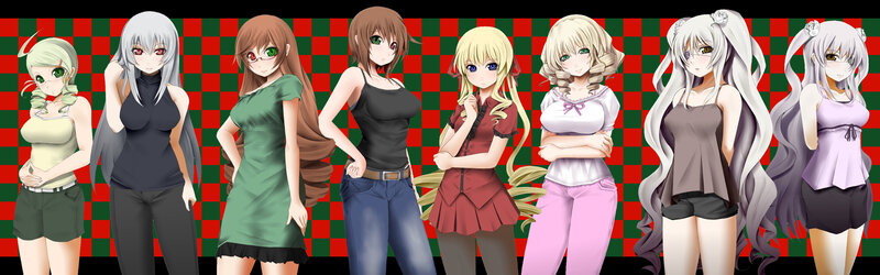 anime girls in casual clothes
