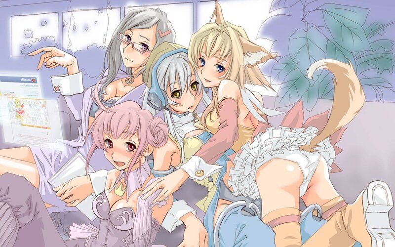 anime girls in casual setting