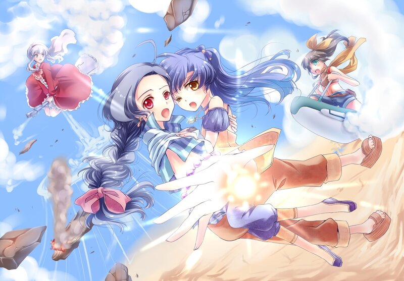 Anime girls in chaotic flight
