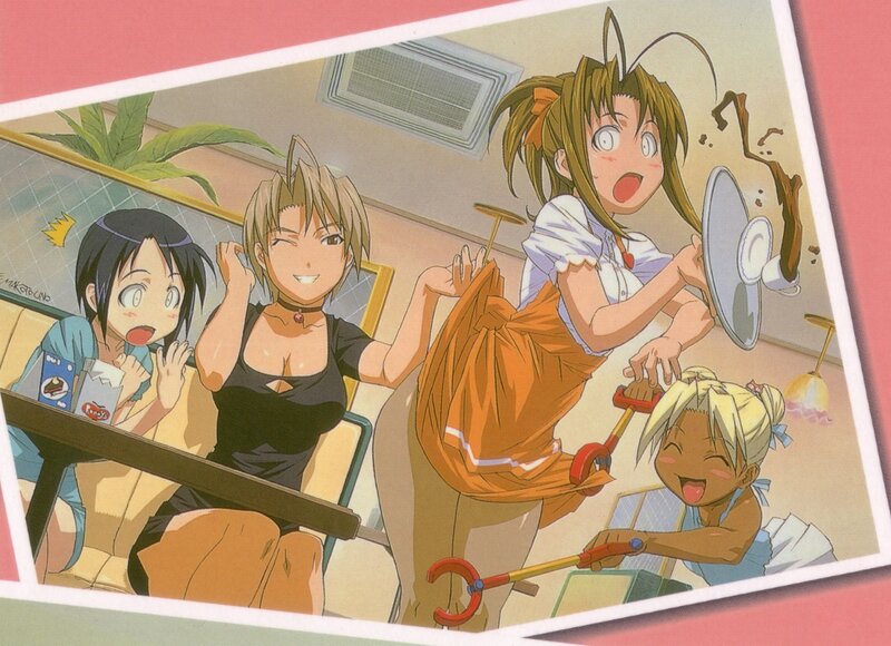 anime girls in chaotic scene