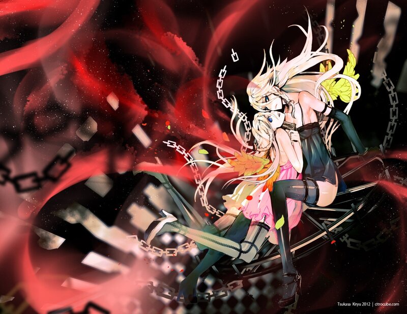 Anime girls in chaotic scene