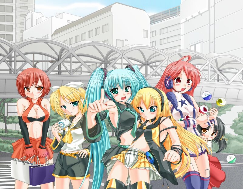 Anime Girls in City — Blue