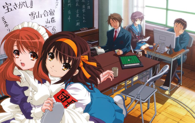 Anime Girls in Classroom — Blue