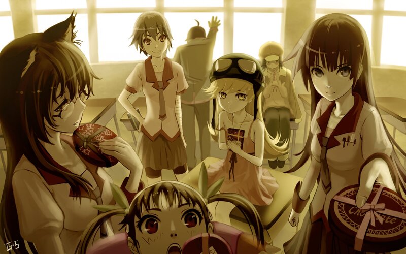Anime Girls in Classroom — Brown, Calm