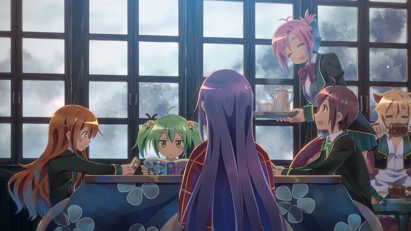Anime Girls in Classroom — Purple, Calm, Afternoon, Students