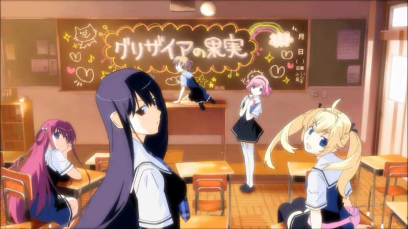 Anime Girls in Classroom — Purple, Calm, Afternoon