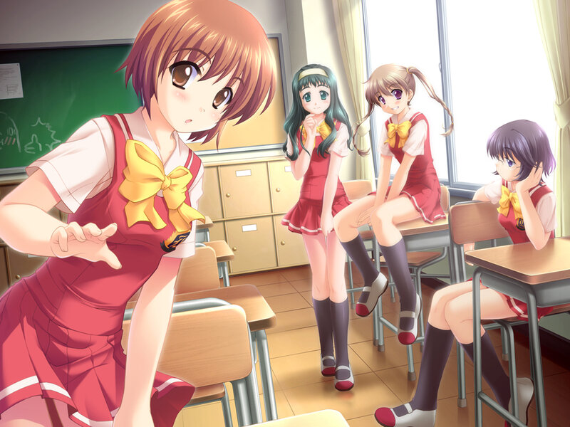 Anime Girls in Classroom — Red