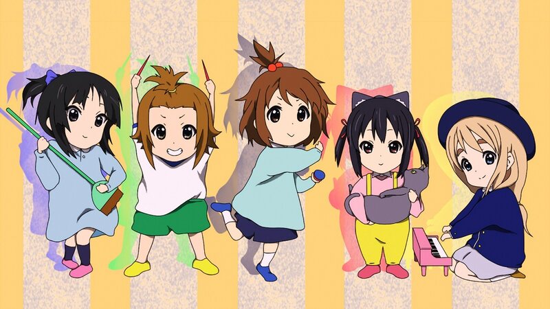 anime girls in colorful scene