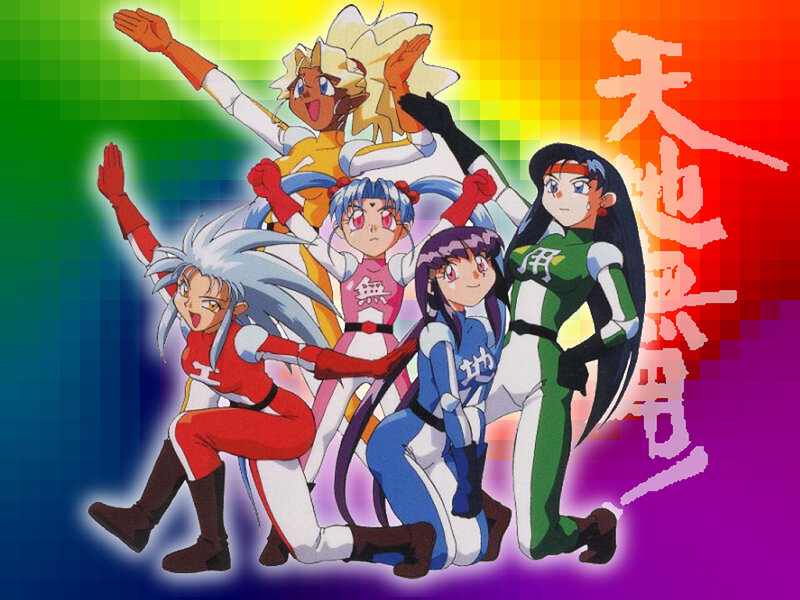 anime girls in colorful uniforms