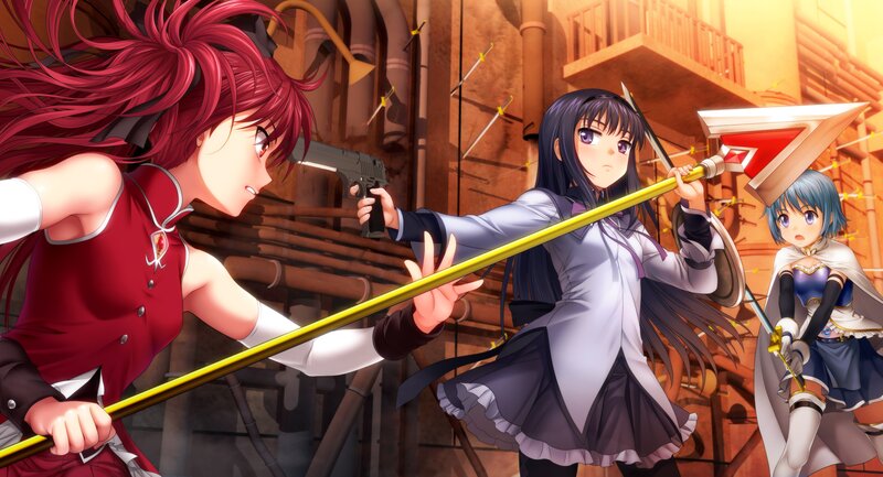 Anime girls in combat scene