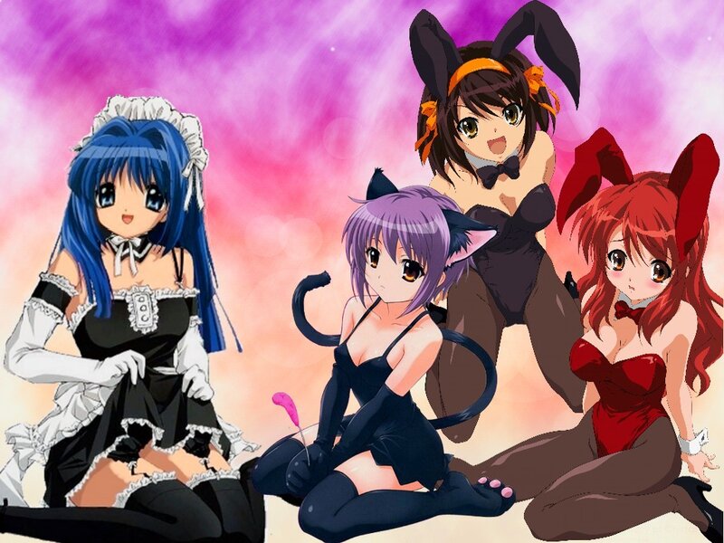 anime girls in costumes