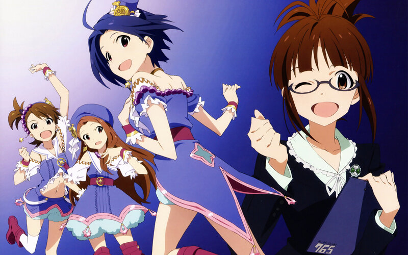 Anime Girls in Costumes — Blue, Energetic, Glasses