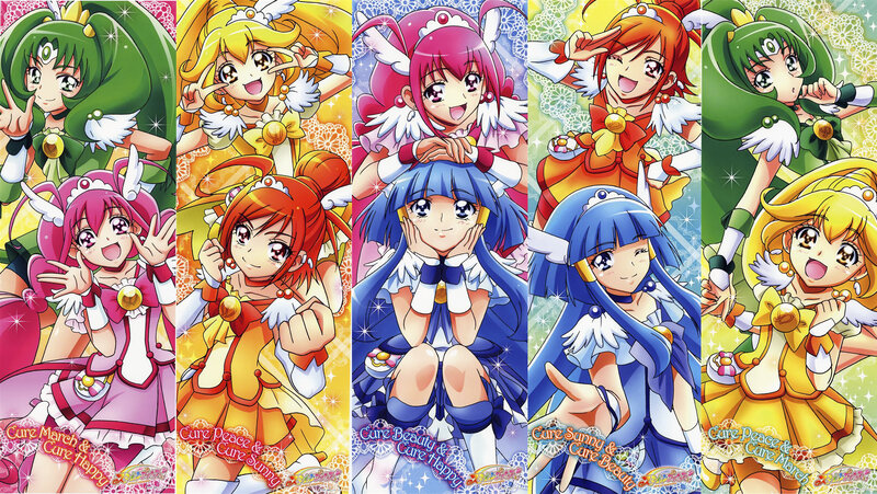Anime Girls in Costumes — Pink, Cheerful, Wings