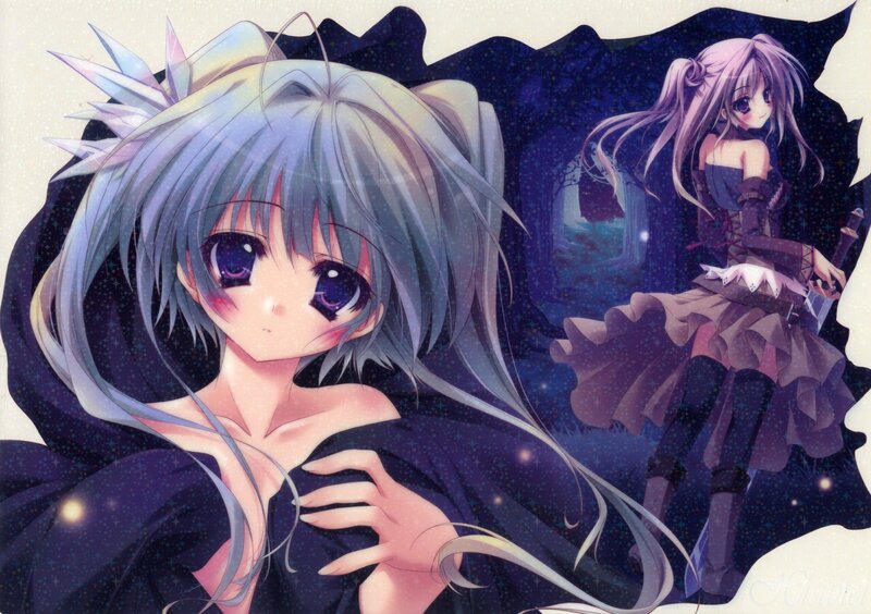 Anime girls in dark fantasy