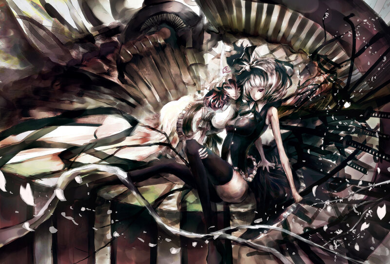 anime girls in dark fantasy