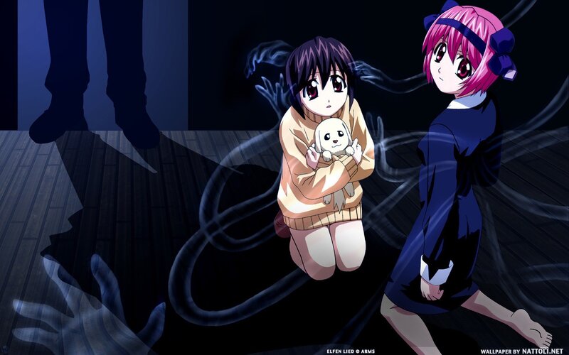 Anime girls in dark scene