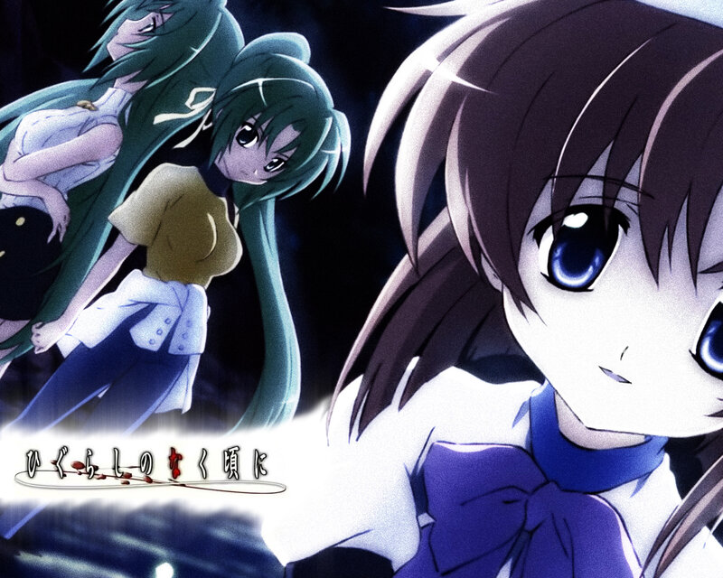 Anime Girls in Dark Setting — Blue