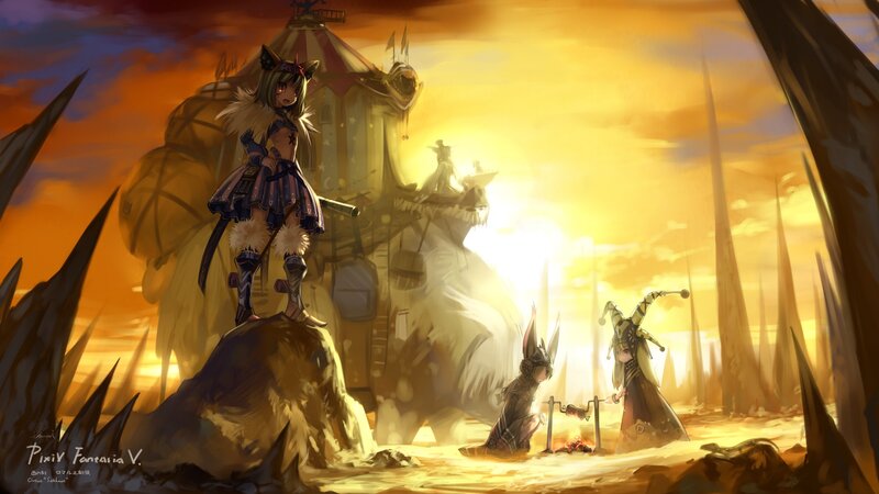 Anime Girls in Desert