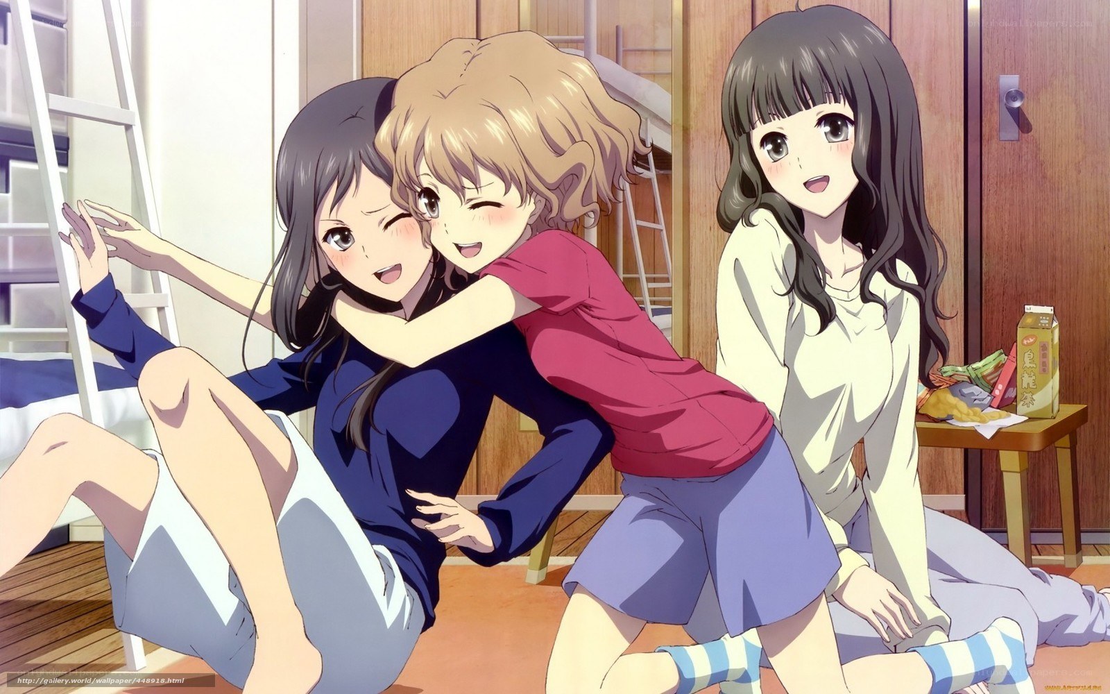 anime girls in dorm room