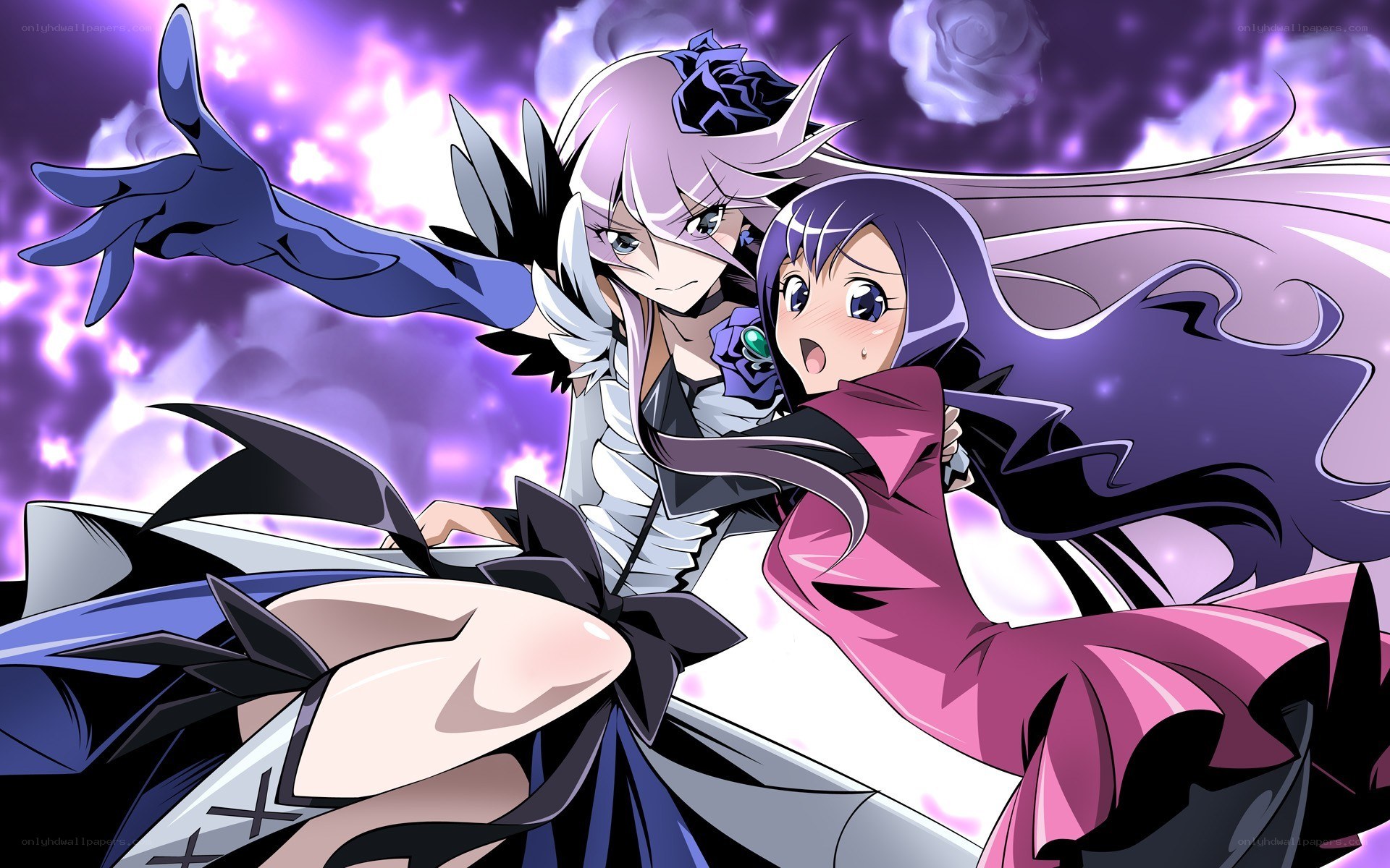 Anime girls in dramatic pose