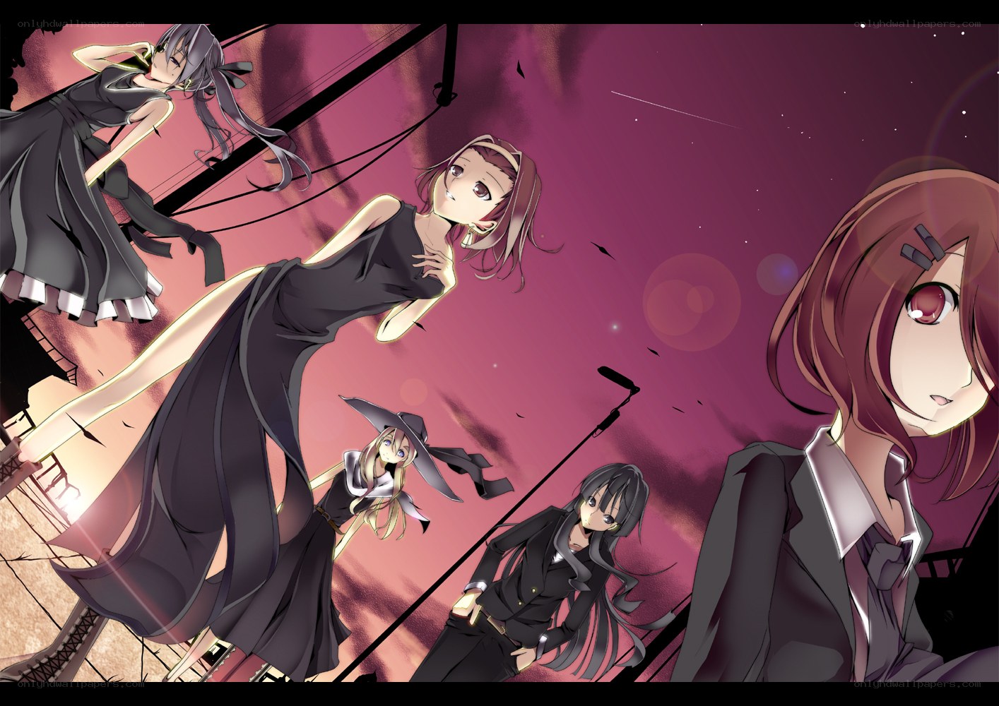 anime girls in dramatic scene