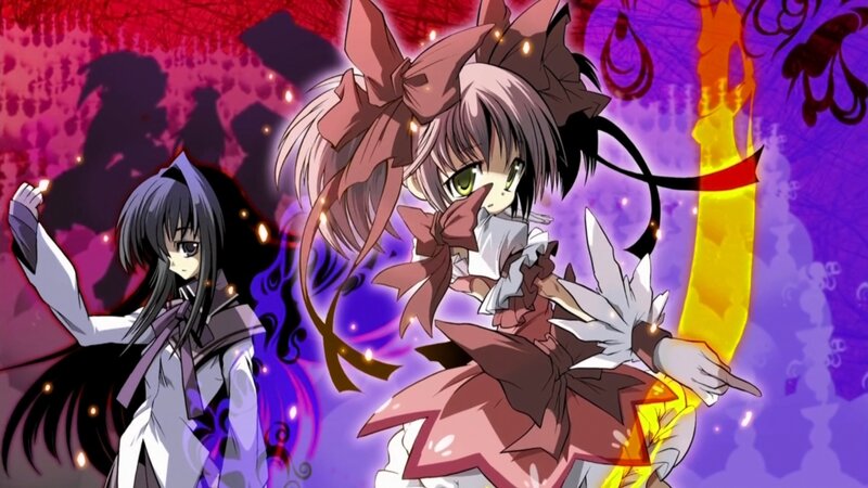 Anime girls in dramatic scene