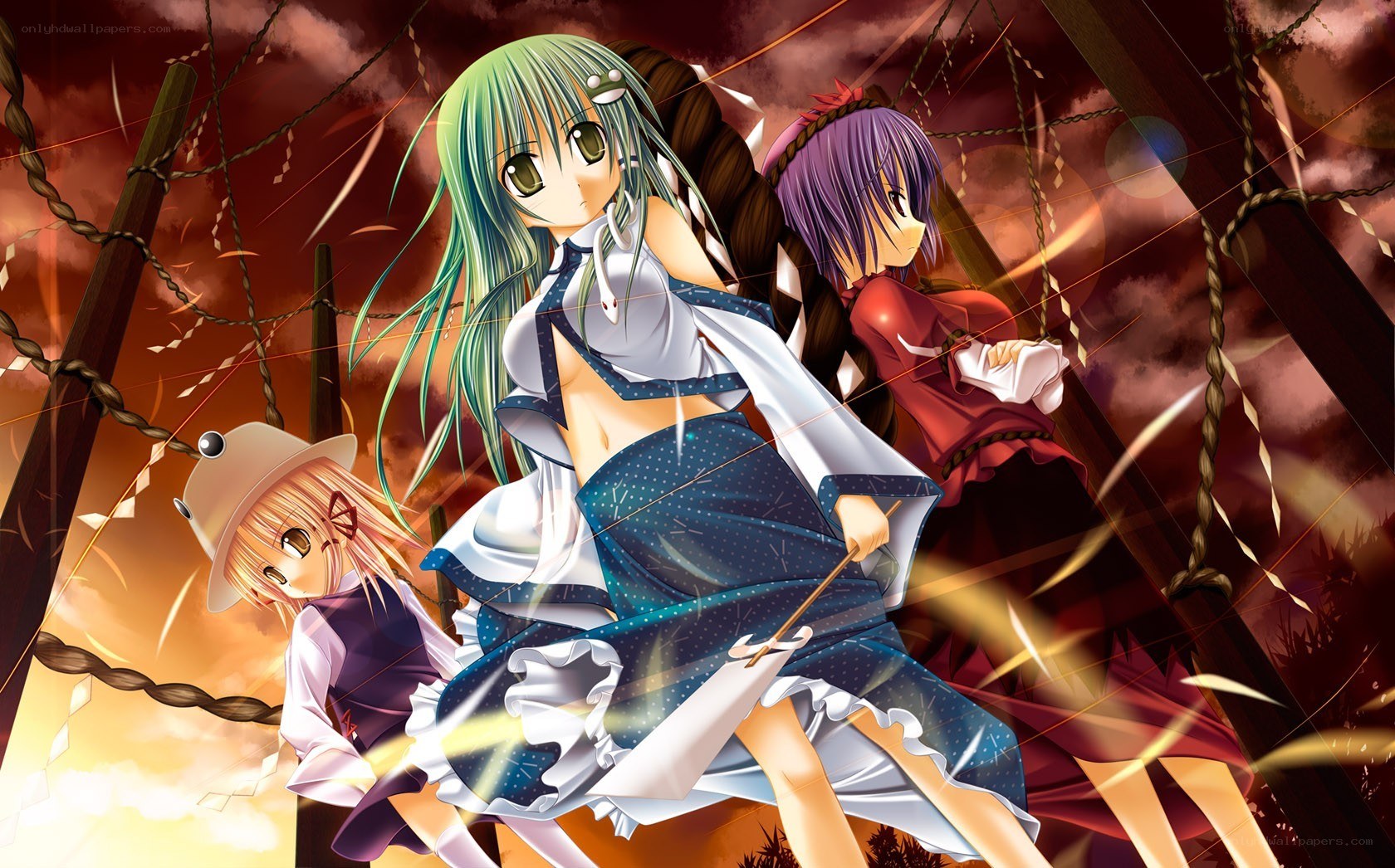 anime girls in dramatic scene