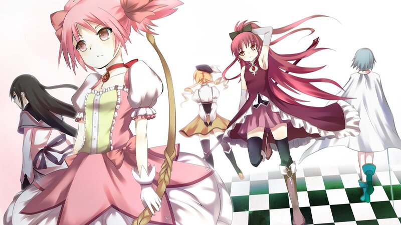 anime girls in dresses