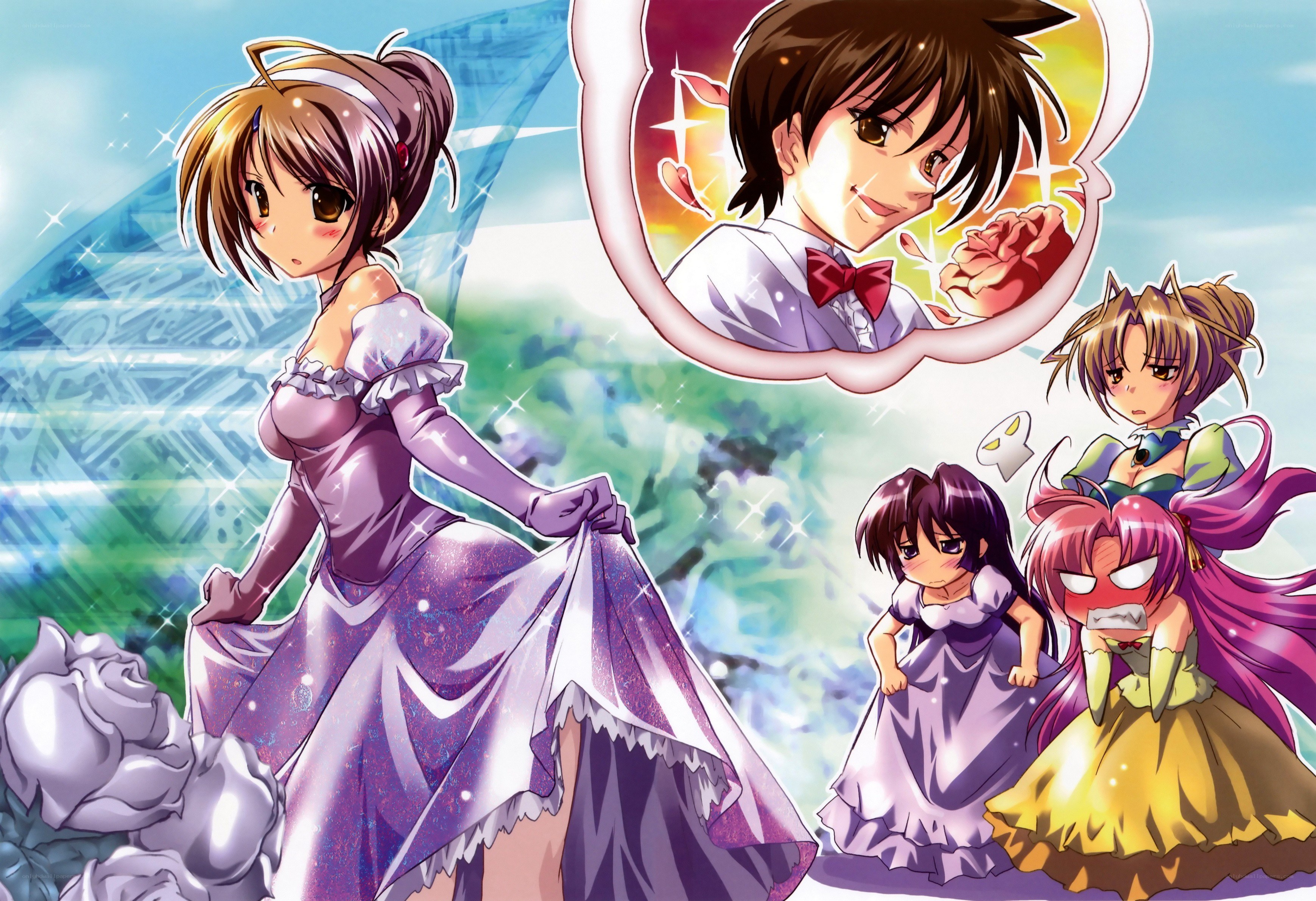 anime girls in dresses