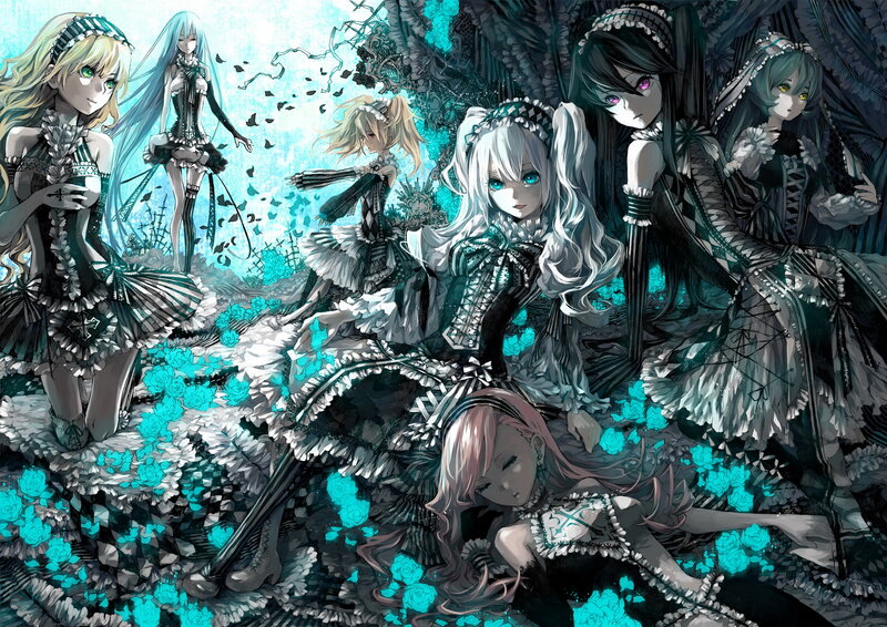 Anime Girls in Dresses — Teal