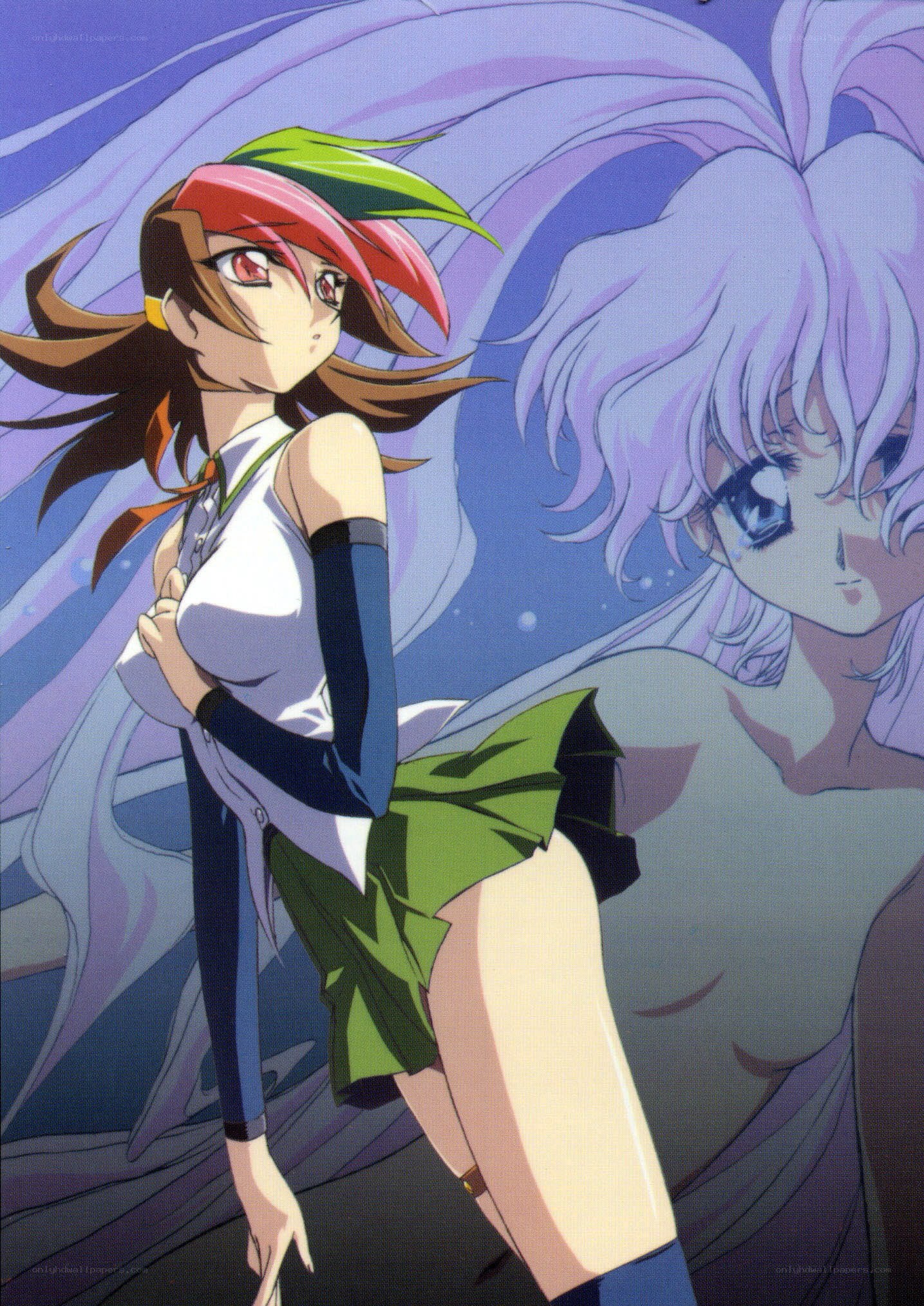 Anime girls in dynamic pose