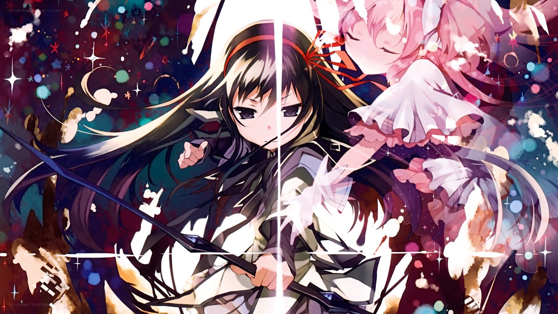 anime girls in dynamic pose