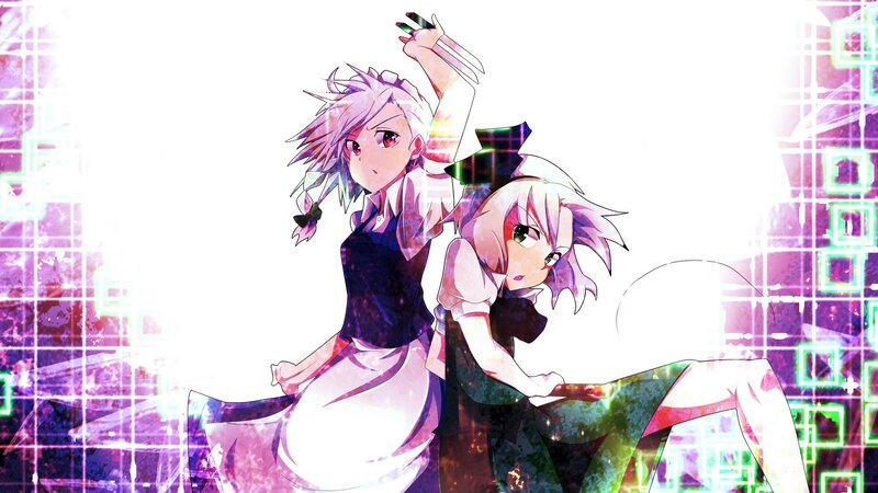 Anime girls in dynamic pose