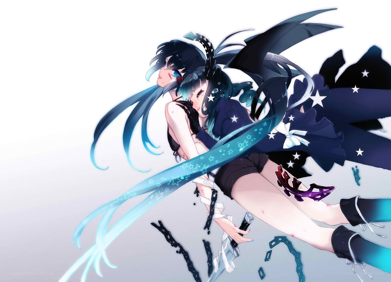 Anime girls in dynamic pose