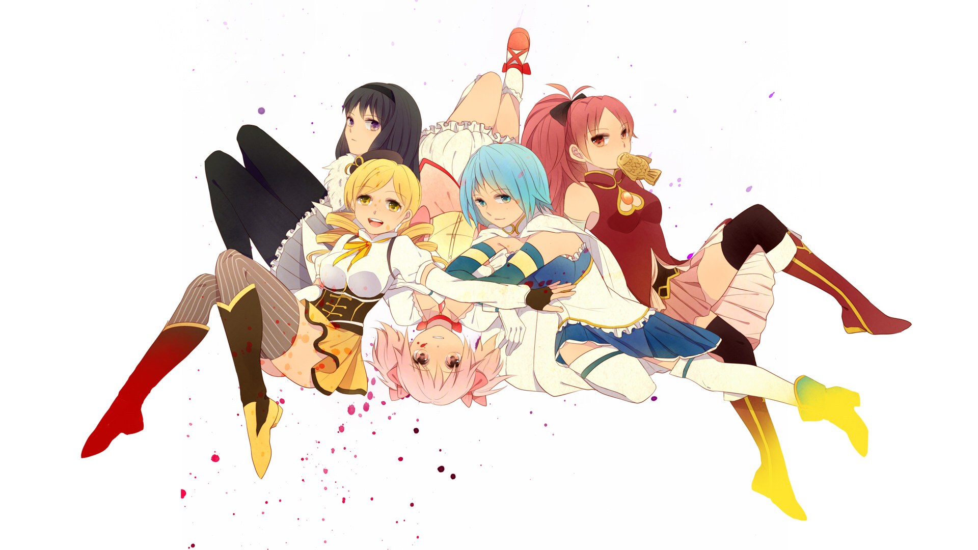 anime girls in dynamic pose