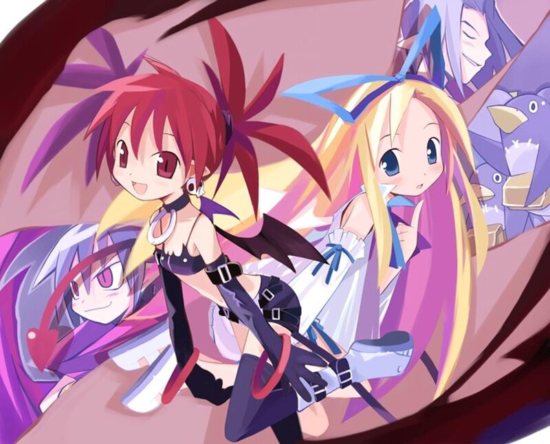anime girls in dynamic pose